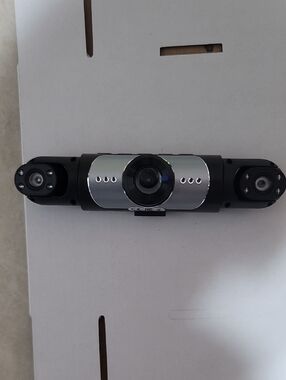 Wide-Angle Dash cam with Dual Side Cameras - Black & Silver